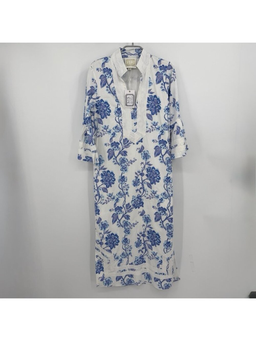 Sail To Sable x Style Charade Blue Floral Kit Caftan Dress size S Small NWT **